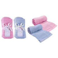 FS193: Pink & Blue Cellular Baby Blanket